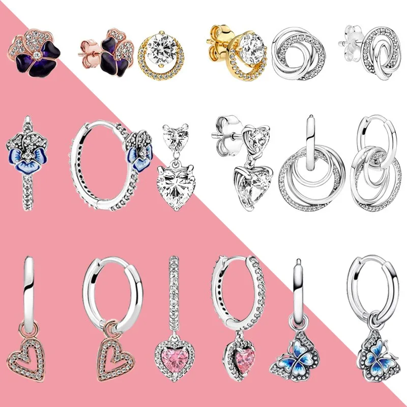 New 925 Sterling Silver Eternal Mother's Day Pansy Butterfly Original Female Earrings Suitable For Wedding Gifts Charm Jewelry
New 925 Sterling Silver Eternal Mother's Day Pansy Butterfly Original Female Earrings Suitable For Wedding Gifts Charm Jewelry