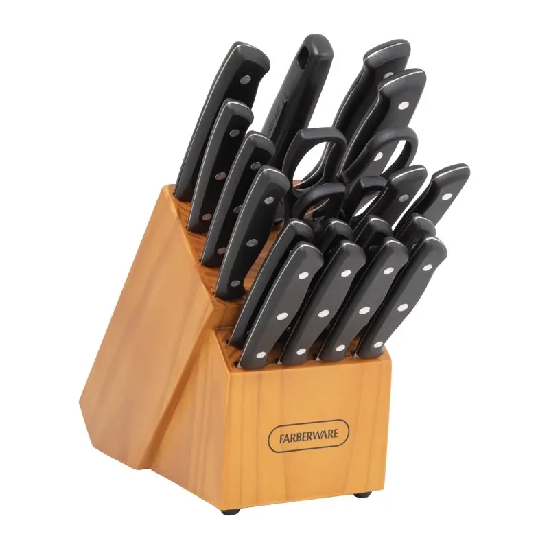 Stamped 20-Piece Triple Rivet Kitchen Knife Block Set
Stamped 20-Piece Triple Rivet Kitchen Knife Block Set