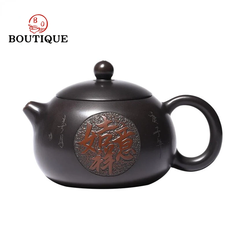 

210ml Master Handmade Xishi Tea Pot Tradition Yixing Purple Clay Teapots Raw Ore Beauty Kettle Chinese Zisha Tea Set Customized