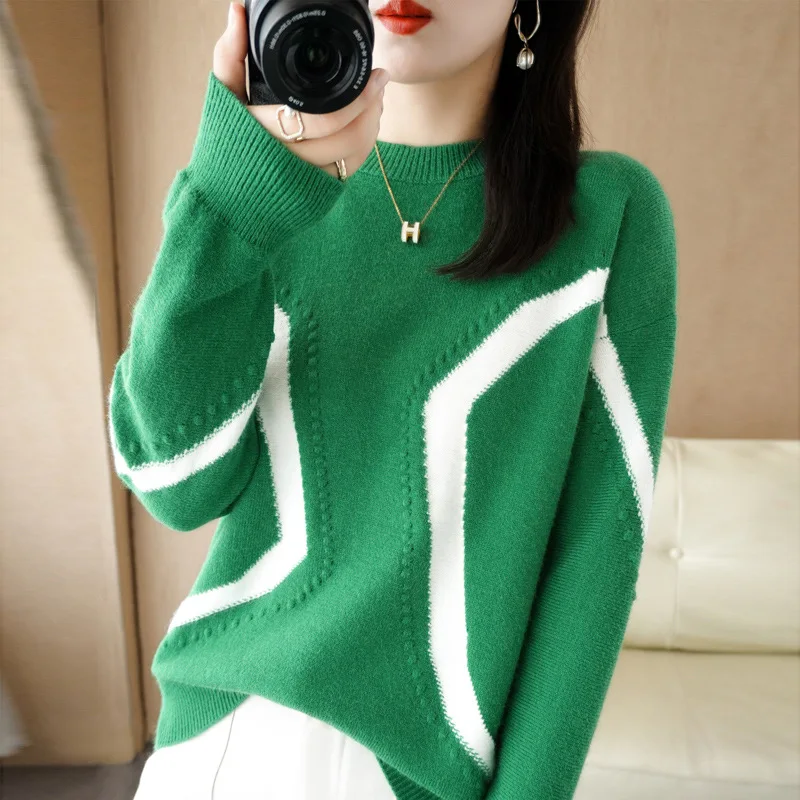 Green Thickened Casual Knitwear Women's Fashion O Neck Long Sleeve Loose Pullover Autumn Winter Warm Elegant Sweater Top Women
Green Thickened Casual Knitwear Women's Fashion O Neck Long Sleeve Loose Pullover Autumn Winter Warm Elegant Sweater Top Women