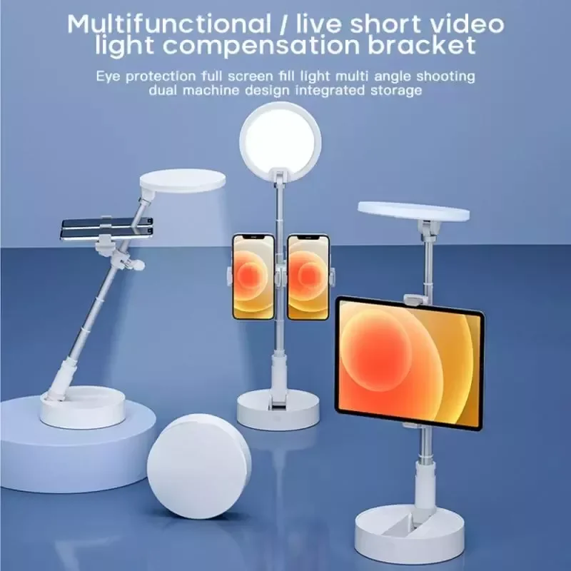 Multi-function One-piece Folding Mobile Phone Holder LED Selfie Fill Light Lamp Mobile Phone Overhead Floor Stand For Live Video
Multi-function One-piece Folding Mobile Phone Holder LED Selfie Fill Light Lamp Mobile Phone Overhead Floor Stand For Live Video