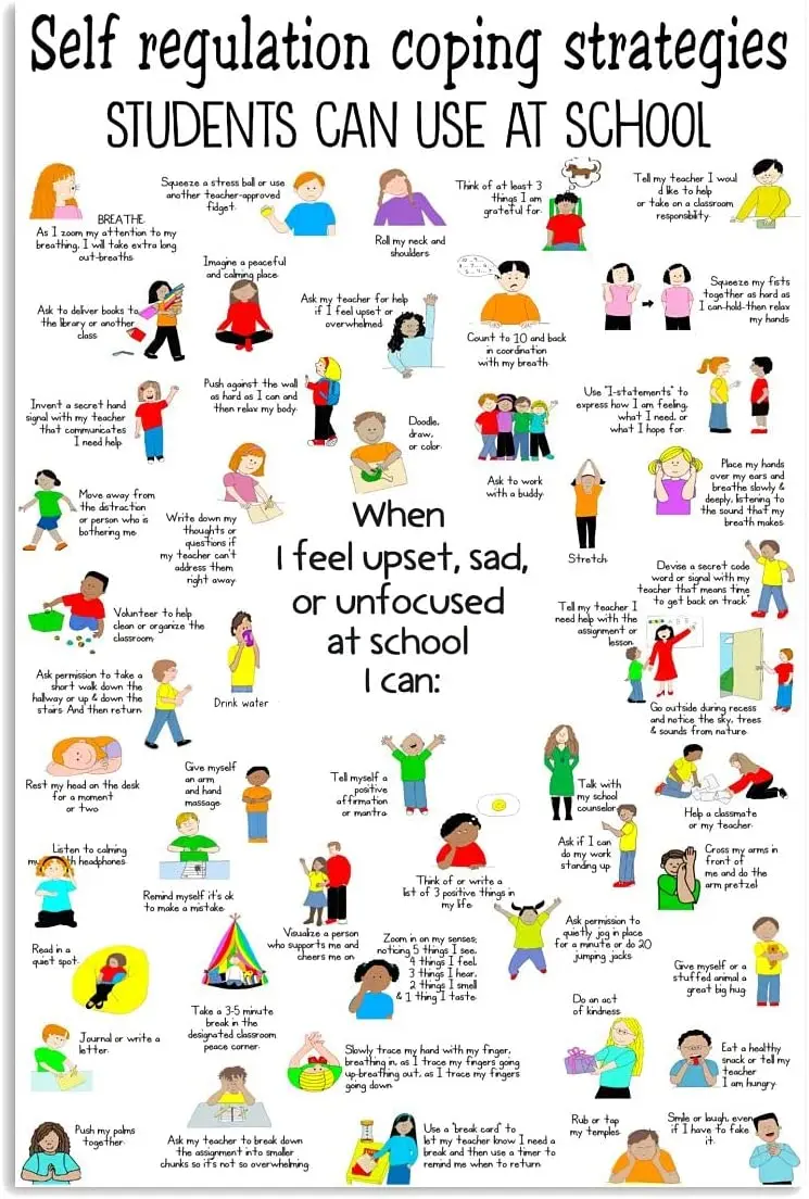 Self Regulation Coping Strategies Metal Signs Children Learning Knowledge Education Poster Students Can Use At School
Self Regulation Coping Strategies Metal Signs Children Learning Knowledge Education Poster Students Can Use At School
