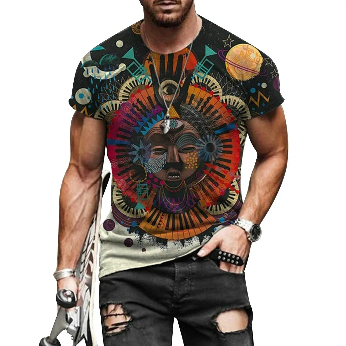 Summer Men T- Shirt Fashion Cool Oversized Retro Short-sleeved Loose Ethnic Style 3d Printed T-shirt XXs-6xl
Summer Men T- Shirt Fashion Cool Oversized Retro Short-sleeved Loose Ethnic Style 3d Printed T-shirt XXs-6xl