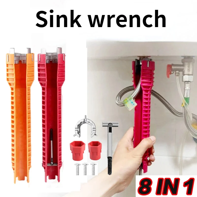8 In 1 Flume Wrench Sink Faucet Plumbing Tools Wrench Anti-Slip Handle Double Head Repair Wrench Bathroom Heater Spanner Tool
8 In 1 Flume Wrench Sink Faucet Plumbing Tools Wrench Anti-Slip Handle Double Head Repair Wrench Bathroom Heater Spanner Tool