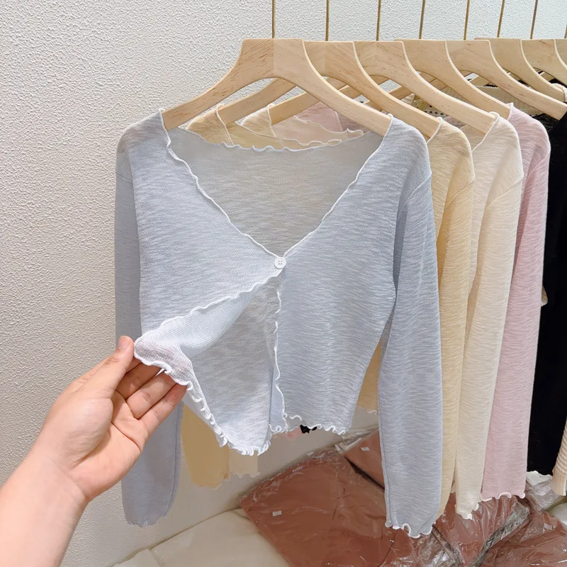 Korean Fashion Summer Sunscreen Cover Woman Knitted Croppedcardigan White Women's Thin Cardigan Y2k Shawl Beachwear Female
Korean Fashion Summer Sunscreen Cover Woman Knitted Croppedcardigan White Women's Thin Cardigan Y2k Shawl Beachwear Female