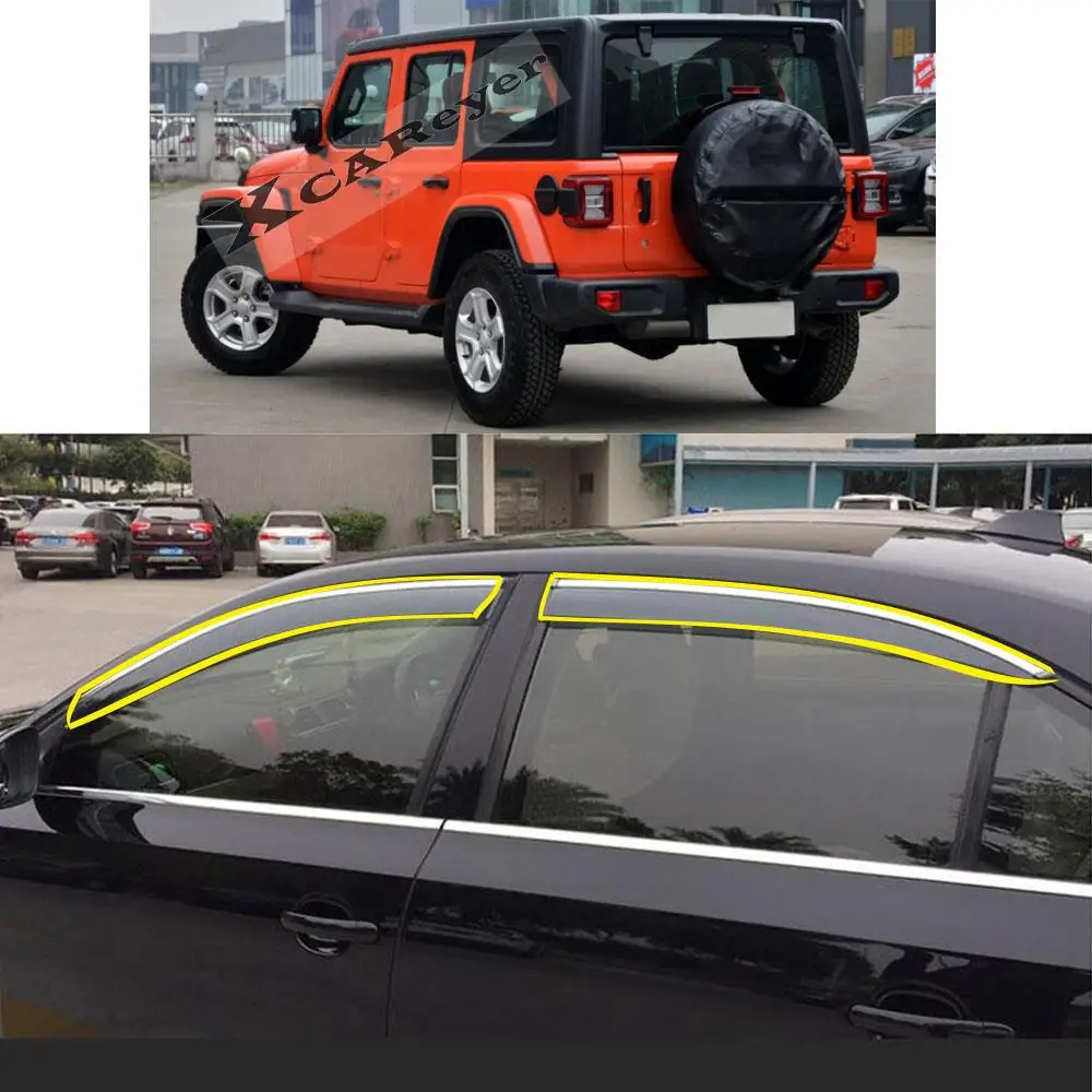 Car Body Styling Sticker Plastic Window Glass Wind Visor Rain/Sun Smoke Guard Vent Protector Parts For Jeep Wrangler 2018-2021
Car Body Styling Sticker Plastic Window Glass Wind Visor Rain/Sun Smoke Guard Vent Protector Parts For Jeep Wrangler 2018-2021
