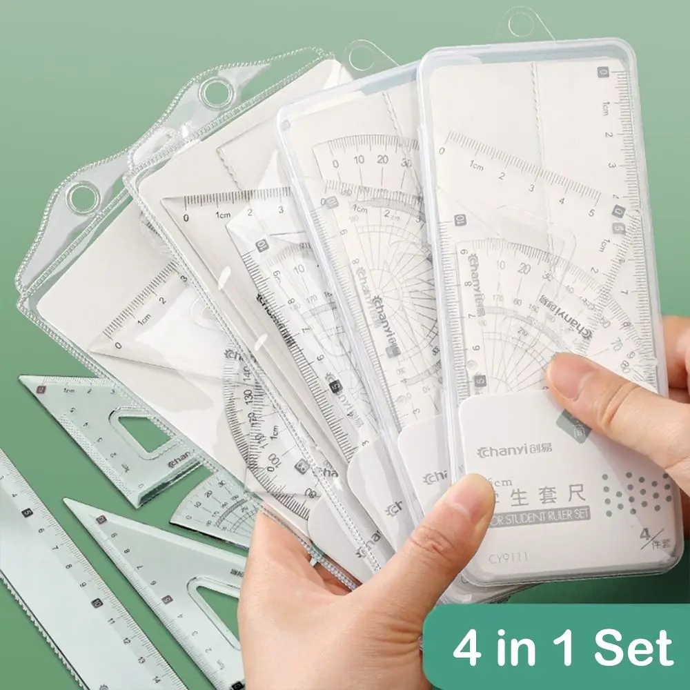 4 in 1 Plastic Ruler Angle Ruler Protractor Triangle Ruler Multifunctional Measuring Tools Set Drawing Ruler Student Stationery
4 in 1 Plastic Ruler Angle Ruler Protractor Triangle Ruler Multifunctional Measuring Tools Set Drawing Ruler Student Stationery