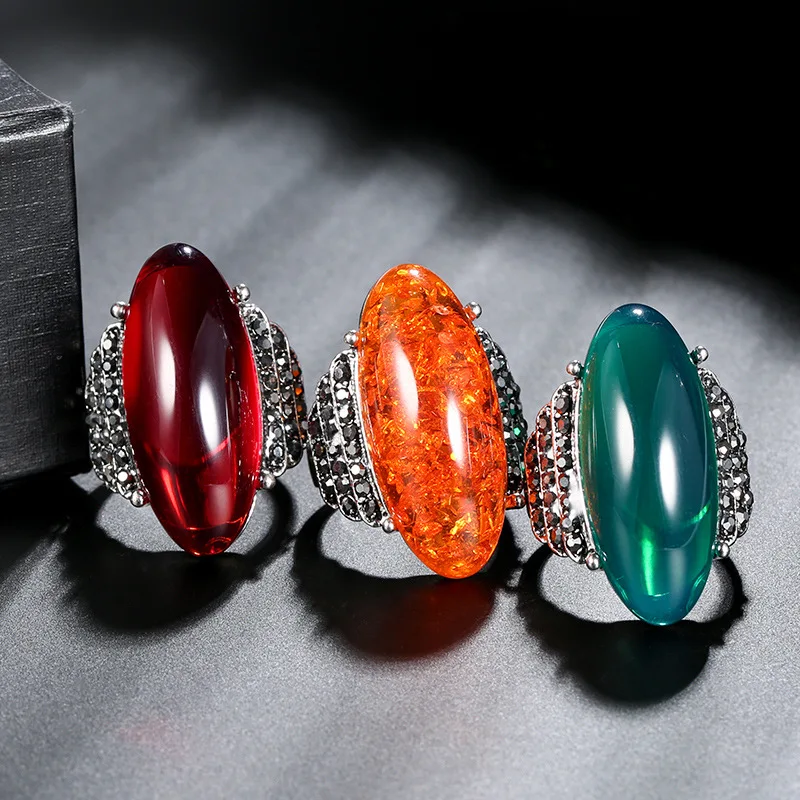 Ethnic Style Big Oval Yellow/Green Stone Rings for Women Vintage Filled Shining Zircon Ring Bling Engagement Wedding Band Rings
Ethnic Style Big Oval Yellow/Green Stone Rings for Women Vintage Filled Shining Zircon Ring Bling Engagement Wedding Band Rings