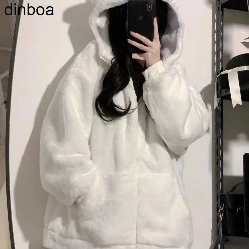 Women Zip Hoodie Thicken Fuzzy Fleece Sweatshirts Harajuku Bear Ear Oversize White Coats Cute Soft Winter Outerwear Top Women
Women Zip Hoodie Thicken Fuzzy Fleece Sweatshirts Harajuku Bear Ear Oversize White Coats Cute Soft Winter Outerwear Top Women