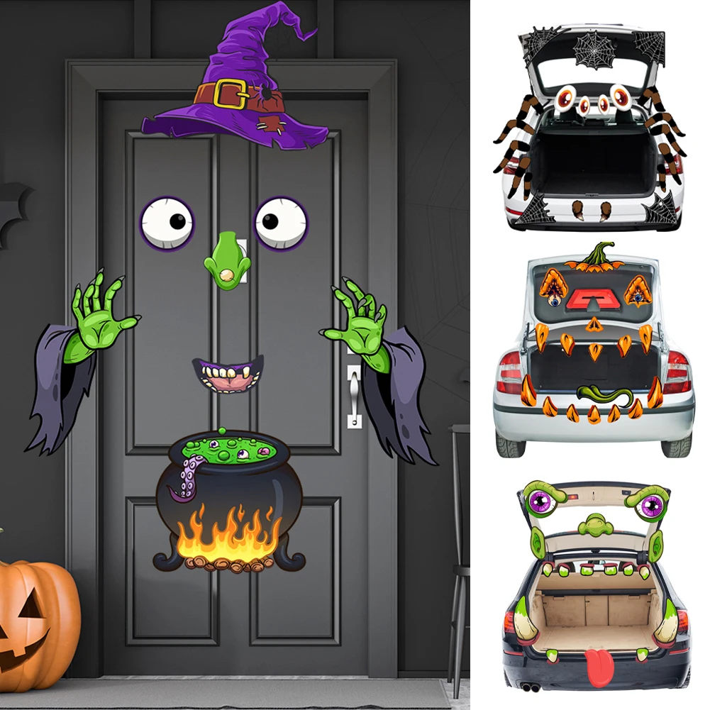 Halloween Car Decoration Monster Face Sticker Spider Witch Pumpkin PVC Car Decals For Garage Door Arch Family Patio Car Window
Halloween Car Decoration Monster Face Sticker Spider Witch Pumpkin PVC Car Decals For Garage Door Arch Family Patio Car Window