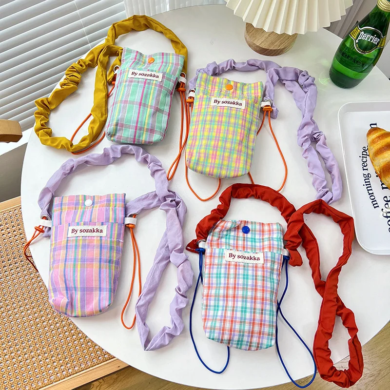 Colored Plaid Girls Mobile Phone Pouch Crossbody Bags Mini Square Women's Canvas Shoulder Bag Female Handbag Purse Water Cup Bag
Colored Plaid Girls Mobile Phone Pouch Crossbody Bags Mini Square Women's Canvas Shoulder Bag Female Handbag Purse Water Cup Bag