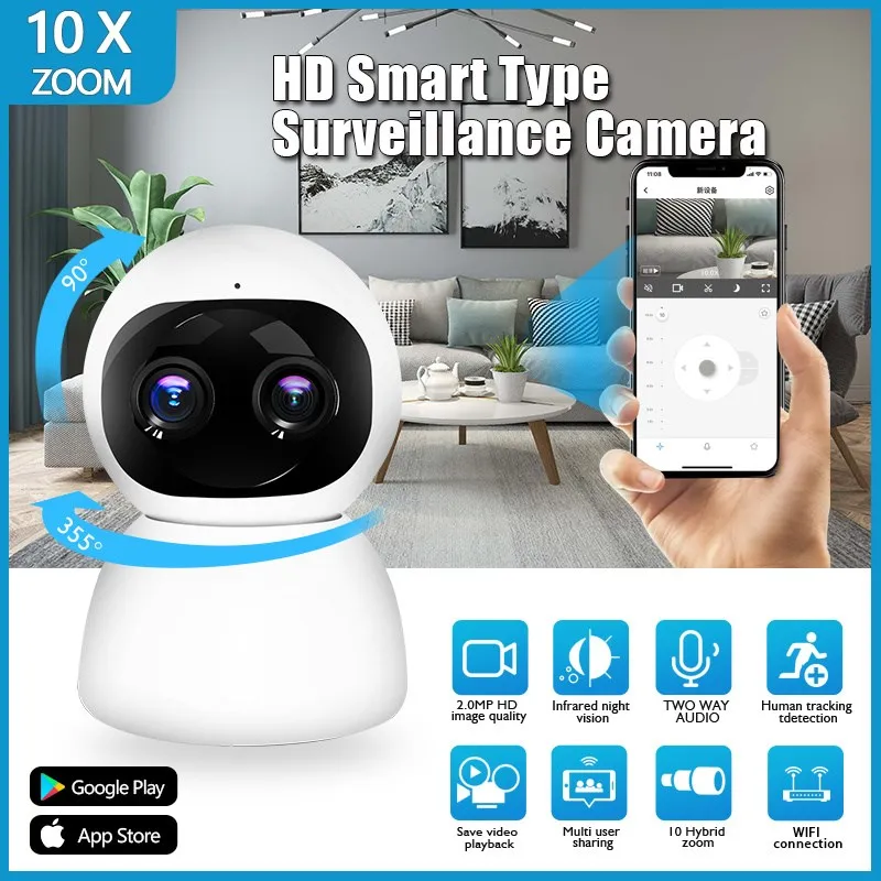 1080P WiFi Camera protection 10X Digital Zoom Surveillance Camera Security Night Vision Cam Full Color Automatic Human Tracking
1080P WiFi Camera protection 10X Digital Zoom Surveillance Camera Security Night Vision Cam Full Color Automatic Human Tracking