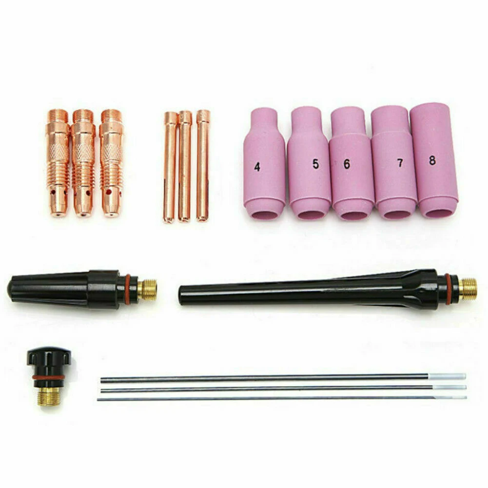Air-cooled Torches Collet 17 Pcs/Set Accessories For Air-cooled Torches For Water-cooled Torches Lanthanide Tungsten
Air-cooled Torches Collet 17 Pcs/Set Accessories For Air-cooled Torches For Water-cooled Torches Lanthanide Tungsten