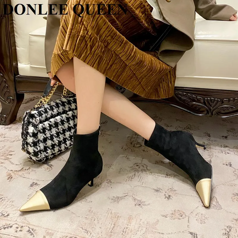 Брендовые женские ботильоны 2022, зимние модные ботинки челси на среднем каблуке с острым носком, женские короткие ботинки, замшевая Дизайнер... 
Брендовые женские ботильоны 2022, зимние модные ботинки челси на среднем каблуке с острым носком, женские короткие ботинки, замшевая Дизайнер...