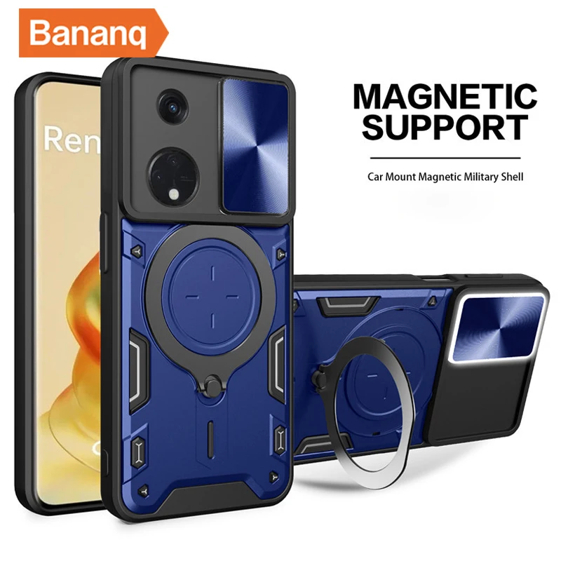 

Bananq Shockproof Case For OPPO Reno 8 8T 7 7Z 5 F21 Magnetic Ring Stand Cover For OPPO A98 A96 A1 Pro 5G A78 4G Find X3 X5 Lite