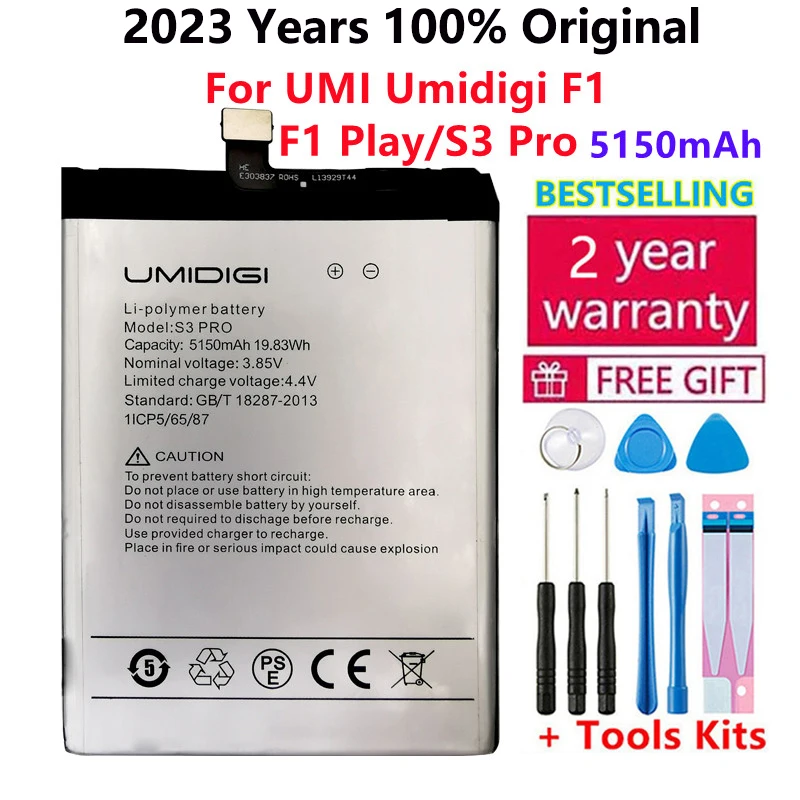 New Original High Quality 5150mAh Replacement Battery For UMI Umidigi S3 Pro / F1 / F1 Play Cell Phone Bateria Batteries
New Original High Quality 5150mAh Replacement Battery For UMI Umidigi S3 Pro / F1 / F1 Play Cell Phone Bateria Batteries