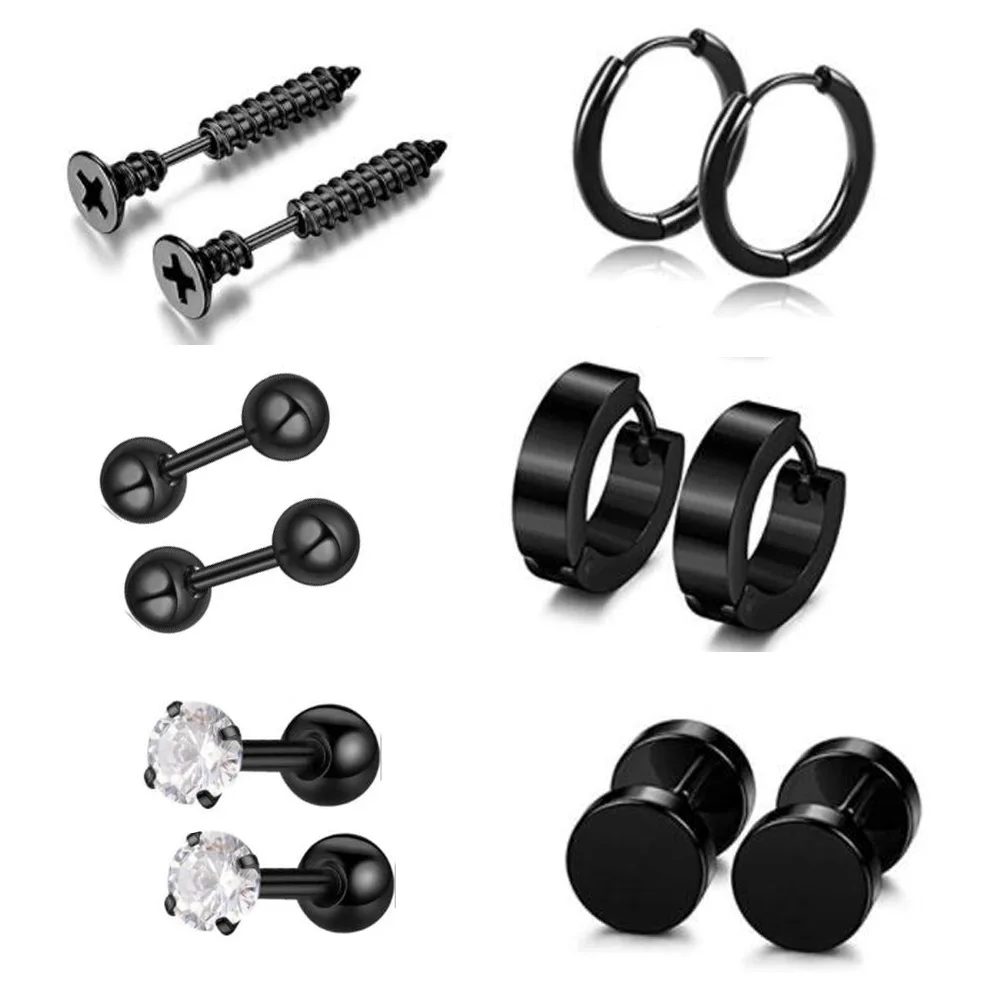 Piercing Jewelry Set for Men Punk Hip Hop Barbell Cubic Zirconia Stud Earrings Earrings Hoops Stainless Steel Womens Jewellery
Piercing Jewelry Set for Men Punk Hip Hop Barbell Cubic Zirconia Stud Earrings Earrings Hoops Stainless Steel Womens Jewellery