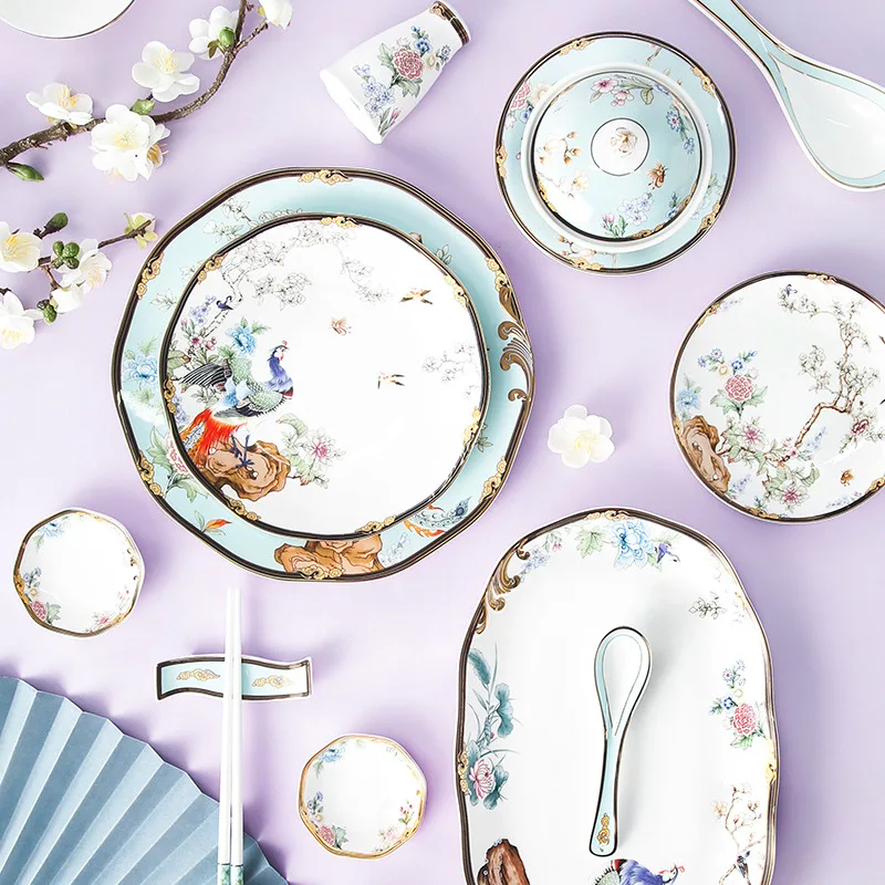 Exquisite and creative set of plates and plates bone domestic china tableware combination Chinese style single bowl rice
Exquisite and creative set of plates and plates bone domestic china tableware combination Chinese style single bowl rice