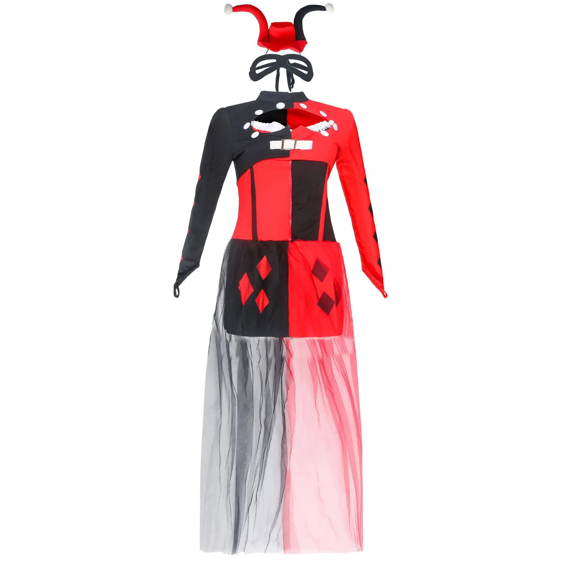 Carnival Party Halloween Clown Costume Dress Up Cosplay Scary Evil Joker Tulle Vestido Adult Clothing
Carnival Party Halloween Clown Costume Dress Up Cosplay Scary Evil Joker Tulle Vestido Adult Clothing