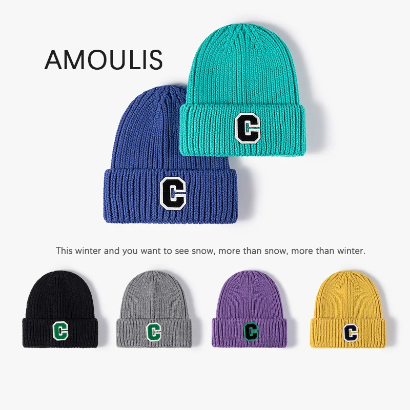 AMOULIS Winter Knitted Hats for Women and Men Fahsion Patch Letters Skullies Beanies Female Outdoor Keep Warm Ski Caps Unisex
AMOULIS Winter Knitted Hats for Women and Men Fahsion Patch Letters Skullies Beanies Female Outdoor Keep Warm Ski Caps Unisex