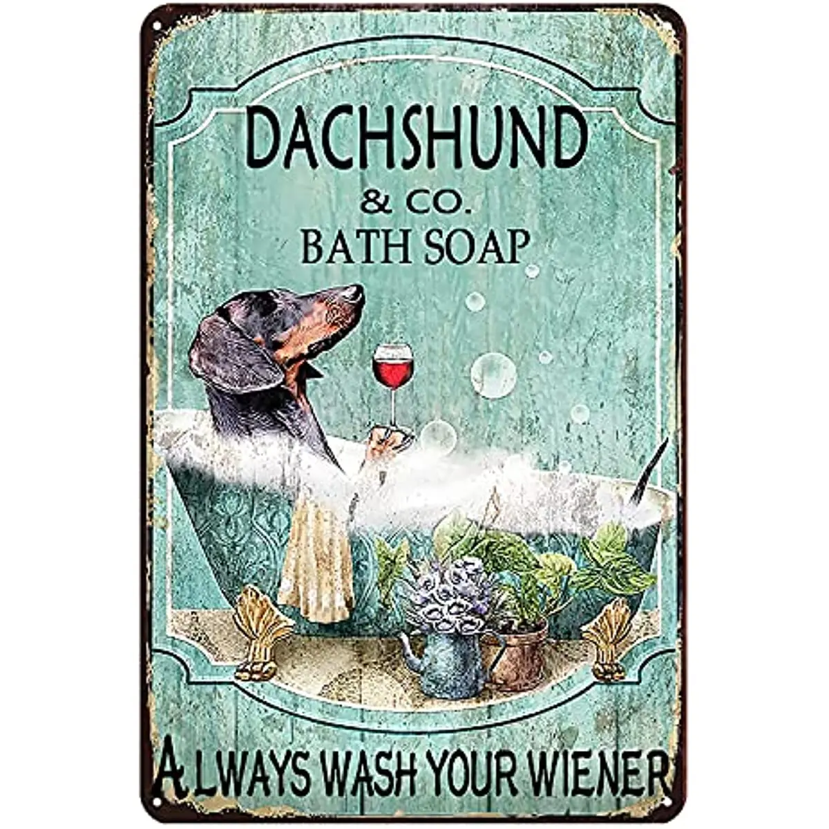 Jacevoo Dachshund & Co. Bath Soap Tin Sign Wash Your Wiener Metal Sign Bar Home Bathroom Wall Decoration Funny Sign 12x8 Inch
Jacevoo Dachshund & Co. Bath Soap Tin Sign Wash Your Wiener Metal Sign Bar Home Bathroom Wall Decoration Funny Sign 12x8 Inch