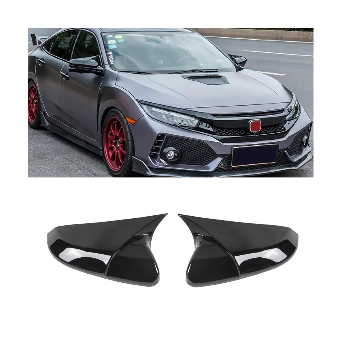 Rear View Side Mirror Cover Rearview Caps for Honda Civic 10Th 2016 2017 2018 2019 2020 Accessories, 2PCS Black 
Rear View Side Mirror Cover Rearview Caps for Honda Civic 10Th 2016 2017 2018 2019 2020 Accessories, 2PCS Black