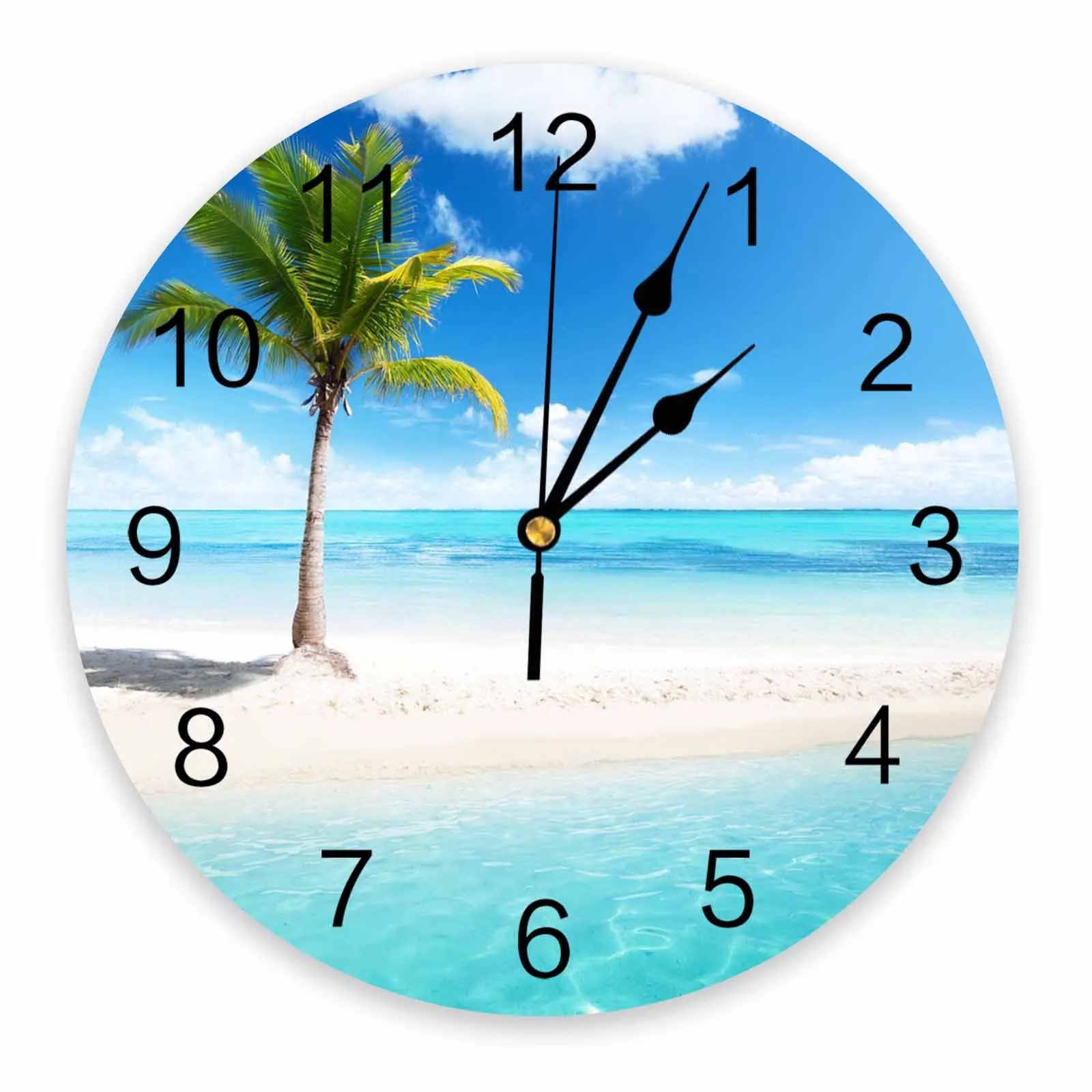 Palm Tree Sea Beach Blue Sky White Clouds Decorative Round Wall Clock Custom Design Non Ticking Silent Bedrooms Large Wall Clock
Palm Tree Sea Beach Blue Sky White Clouds Decorative Round Wall Clock Custom Design Non Ticking Silent Bedrooms Large Wall Clock
