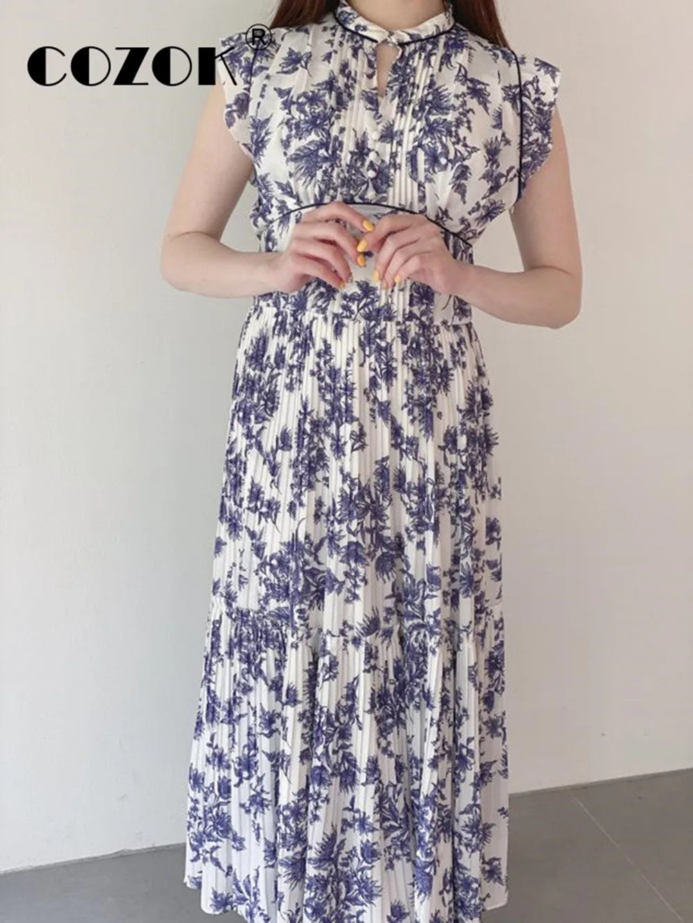 Cozok Japanese Temperament Robe Sweet Vestidos Round Neck Pleated Print Slim Waist Fresh Flying Sleeve New 2022 Women Dresses
Cozok Japanese Temperament Robe Sweet Vestidos Round Neck Pleated Print Slim Waist Fresh Flying Sleeve New 2022 Women Dresses