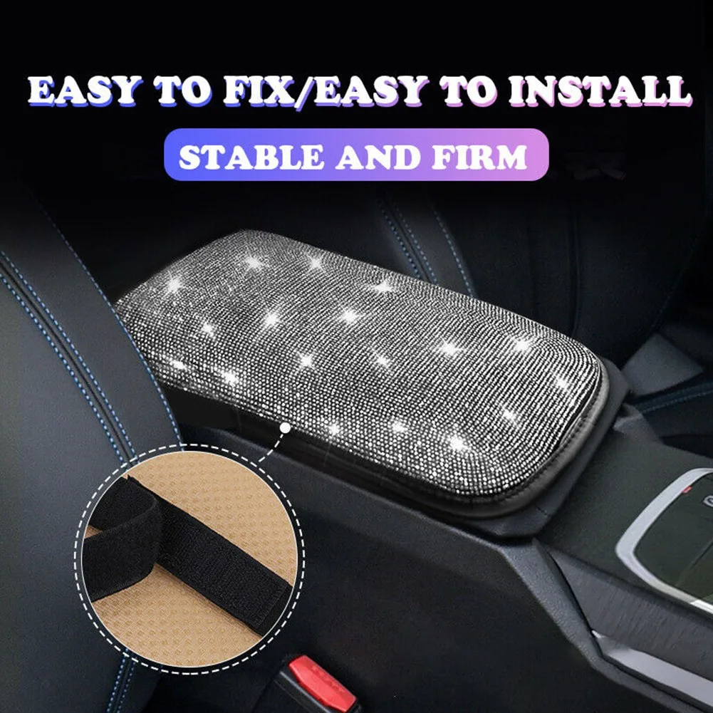 Rhinestone Car Armrest Cover Crystal Diamond Bling Shining Auto Center Console Protective Cushion Pad With Two Elastic Straps
Rhinestone Car Armrest Cover Crystal Diamond Bling Shining Auto Center Console Protective Cushion Pad With Two Elastic Straps