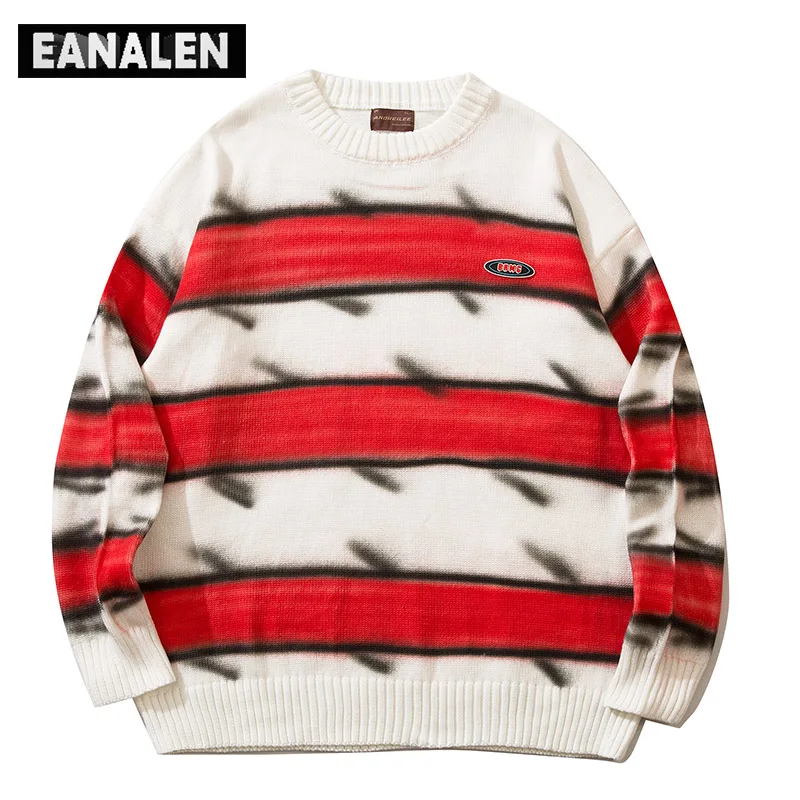 Harajuku black and red striped jumper pullover oversized sweater men street y2k Korean retro grandpa ugly knitted sweater women
Harajuku black and red striped jumper pullover oversized sweater men street y2k Korean retro grandpa ugly knitted sweater women