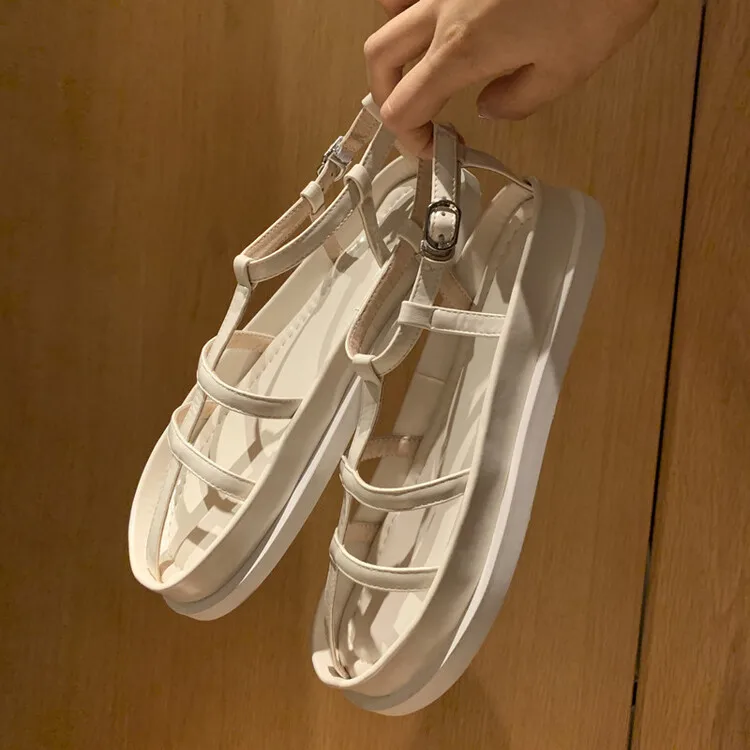 White Leather Women Platform Flats Sandals Roman Design Narrow Strap Thick Bottom Summer Shoes Yellow Gladiator Casual Sandalias
White Leather Women Platform Flats Sandals Roman Design Narrow Strap Thick Bottom Summer Shoes Yellow Gladiator Casual Sandalias