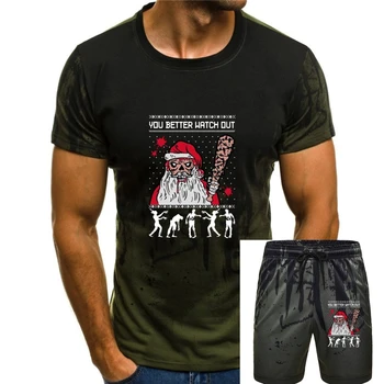 Ugly Christmas Sweater Zombie Walker Scarys and Dead Santa T-ShirtCartoon t shirt men Unisex New Fashion tshirt free shipping