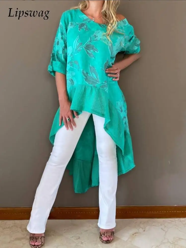 2022 Spring Long Sleeve Irregular Long Blouses Women Casual Off Shoulder Skew Collar Tops Loose Skew Collar Floral Print Blouse
2022 Spring Long Sleeve Irregular Long Blouses Women Casual Off Shoulder Skew Collar Tops Loose Skew Collar Floral Print Blouse
