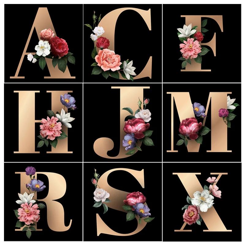 Full Round Drill 5D DIY Diamond Painting "Letter First Name Rose Flower" Diamond Embroidery Mosaic Cross Stitch Home Decor Gift
Full Round Drill 5D DIY Diamond Painting "Letter First Name Rose Flower" Diamond Embroidery Mosaic Cross Stitch Home Decor Gift