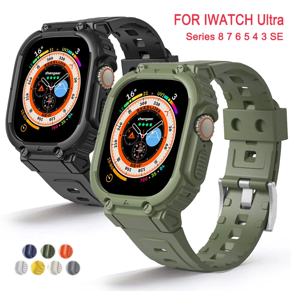 Case Strap for Apple Watch Ultra 49mm 45mm 44mm 41mm 40mm Silicone Band for Iwatch Series 8 7 6 Se 5 4 Protective Cover Bracelet
Case Strap for Apple Watch Ultra 49mm 45mm 44mm 41mm 40mm Silicone Band for Iwatch Series 8 7 6 Se 5 4 Protective Cover Bracelet