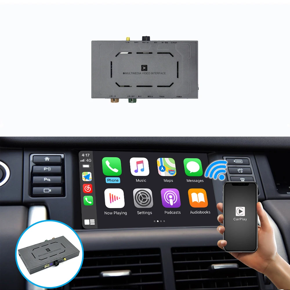 New Wireless CarPlay for Land Rover Discovery Sport 5 for Jaguar F-Pace Android Auto Module Box Video Interface Mirror-Link 
New Wireless CarPlay for Land Rover Discovery Sport 5 for Jaguar F-Pace Android Auto Module Box Video Interface Mirror-Link