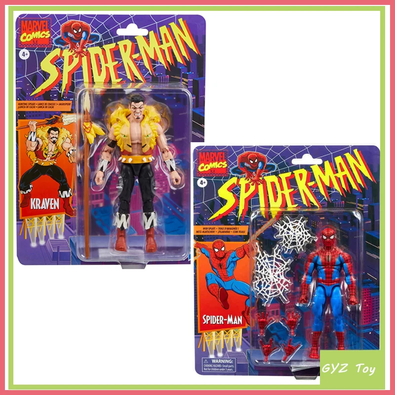 

Marvel Legends Spiderman Enemies Kraven Ko Action Figures Toys Sergei Kravinoff Movable Statues Model Kids Collectibles Gifts