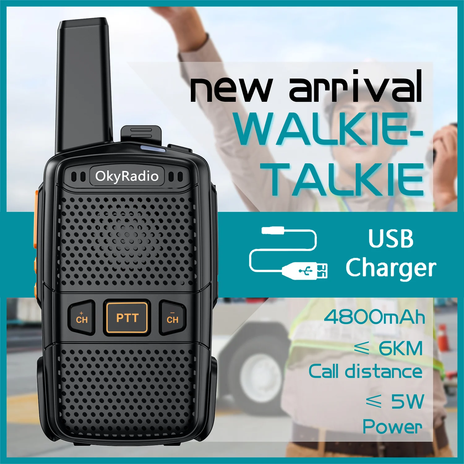 Portable Walkie-talkie Waterproof Large-capacity Battery Suitable Multiple Environments Ultra Long Distance Use Walkie-talkie
Portable Walkie-talkie Waterproof Large-capacity Battery Suitable Multiple Environments Ultra Long Distance Use Walkie-talkie