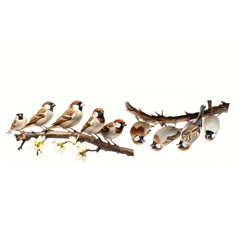 Наклейка для окна "Веселые птицы на ветке"
Наклейка для окна "Веселые птицы на ветке"