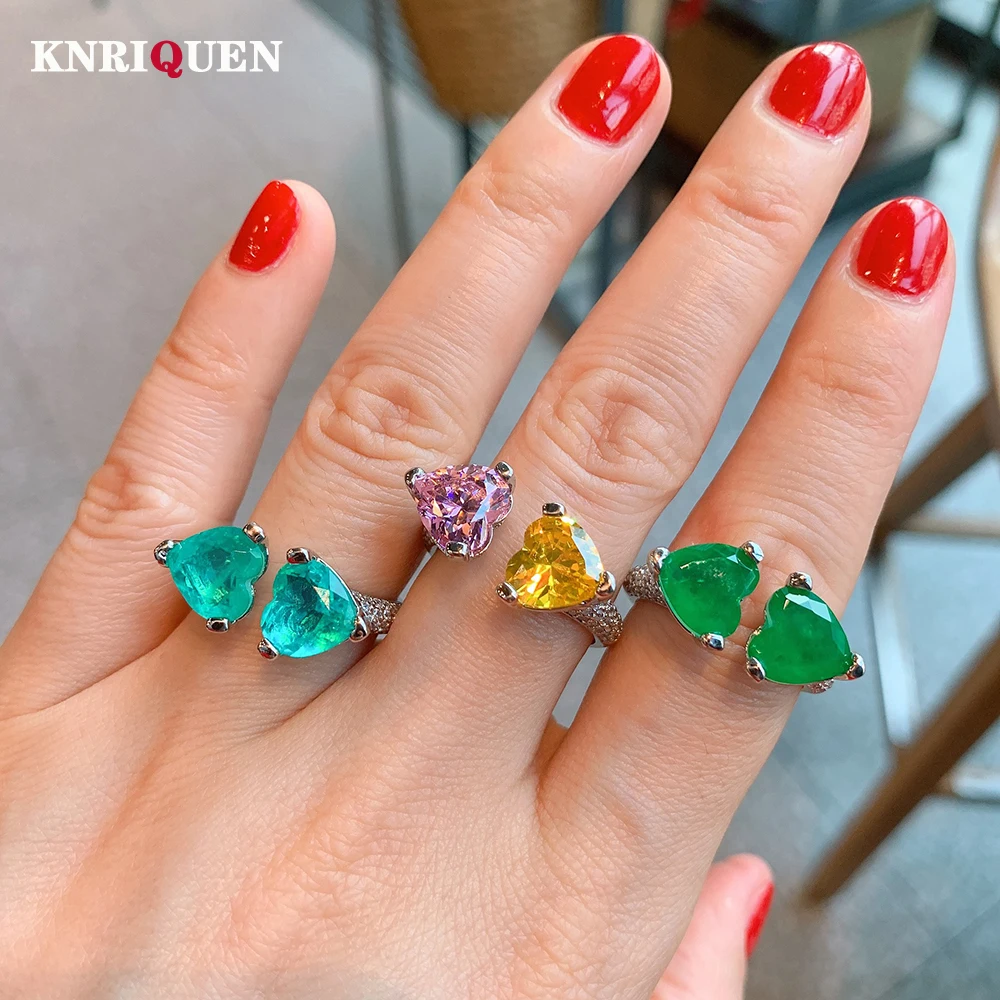 2022 New 9*9mm Heart-Shaped Emerald Paraiba Tourmaline Open Rings for Women 925 Sterling Silver Party Cocktail Fine Jewelry Gift
2022 New 9*9mm Heart-Shaped Emerald Paraiba Tourmaline Open Rings for Women 925 Sterling Silver Party Cocktail Fine Jewelry Gift