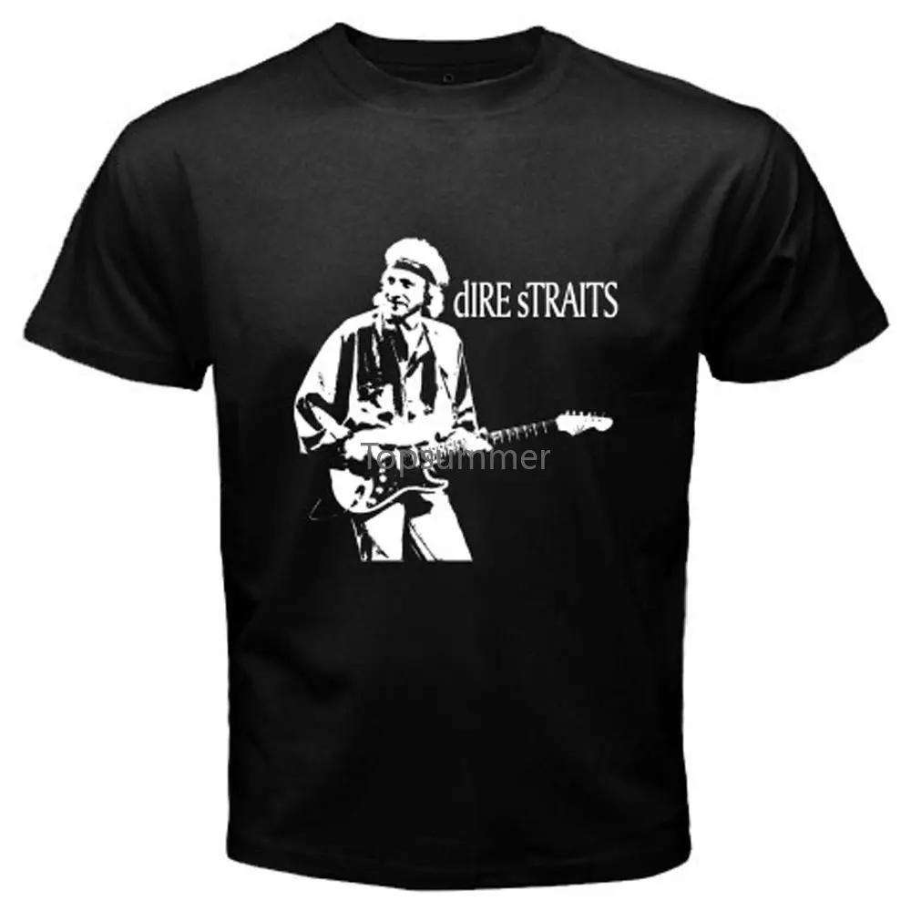 

New Dire Straits Rock Band Legend *Mark Knopfler Men'S Black T-Shirt Size S-3Xl Tee Shirts Casual Short Sleeve