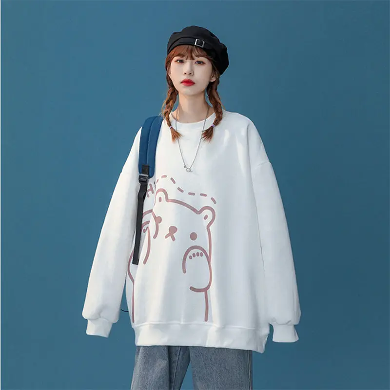 All-match Solid Color Korean Version Autumn and Winter New Simple Loose Round Neck Pullover Pattern Printing Long-sleeved Top
All-match Solid Color Korean Version Autumn and Winter New Simple Loose Round Neck Pullover Pattern Printing Long-sleeved Top