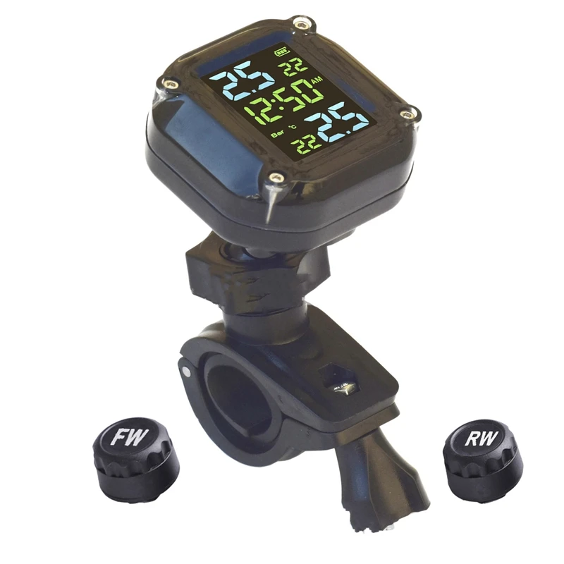 Motorcycle TPMS LCD Display Wireless Tyre Temperature Motor Tire Pressure Monitoring Alarm System With External Sensors
Motorcycle TPMS LCD Display Wireless Tyre Temperature Motor Tire Pressure Monitoring Alarm System With External Sensors