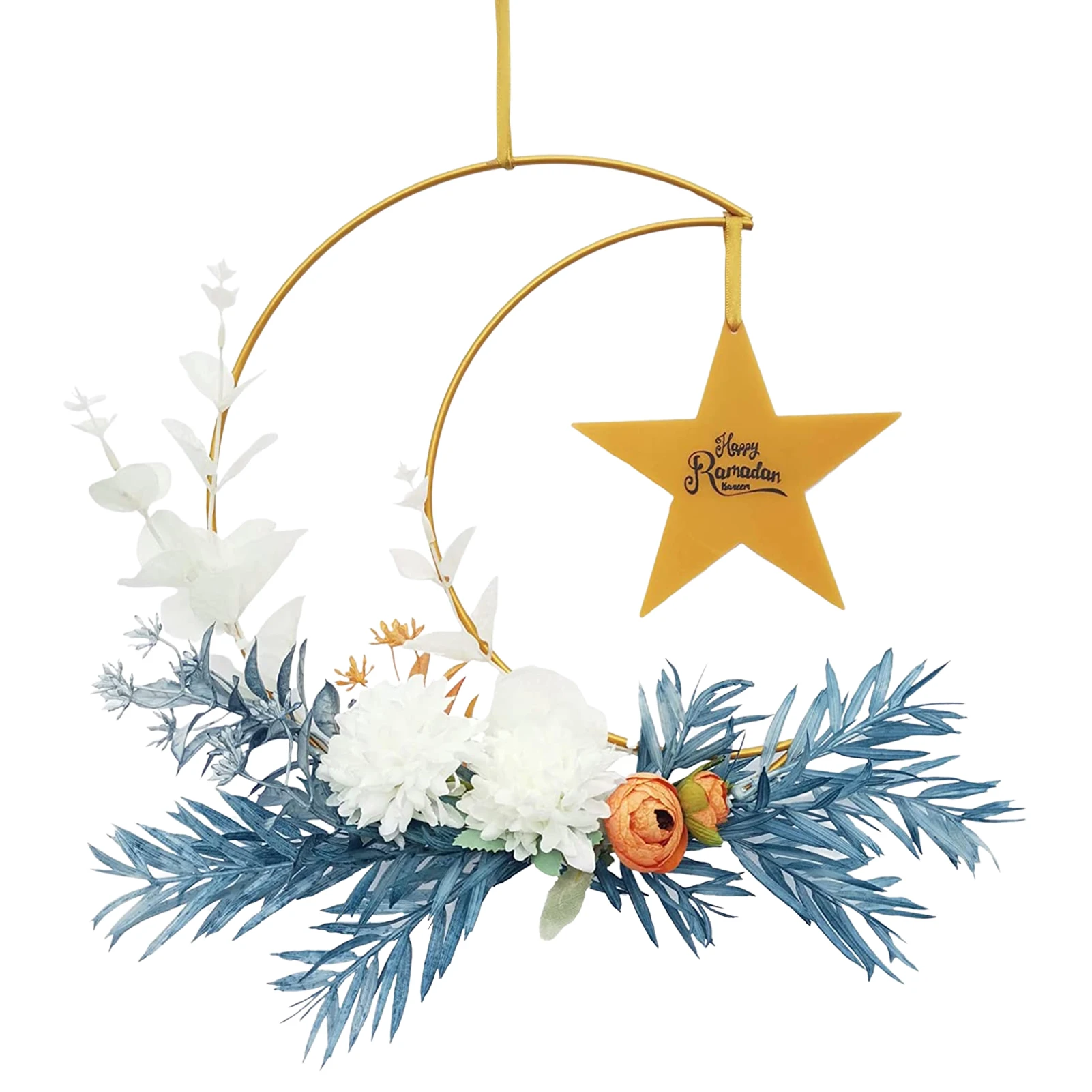 Eid Mubarak Garland Hanging Decoration Unique Half Moon Wreaths With Stars Artificial Flower Wreath For Home Decor Muslim Spring
Eid Mubarak Garland Hanging Decoration Unique Half Moon Wreaths With Stars Artificial Flower Wreath For Home Decor Muslim Spring