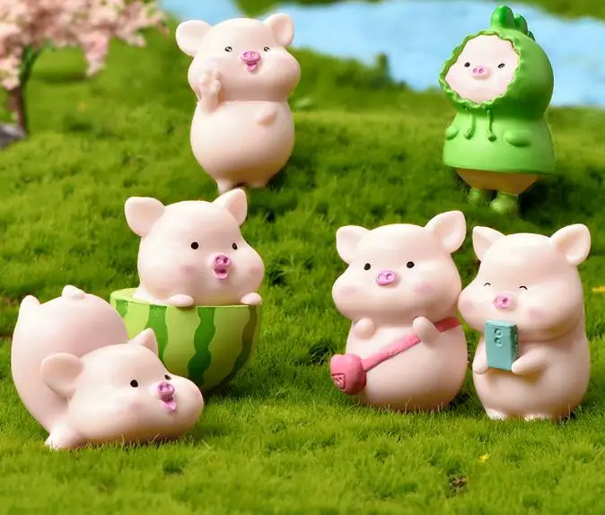 6 PCS Cute Pink Piggy Figures Resin Miniature Cake Toppers for DIY Crafts Fairy Garden Home Decor Cake Decor Kids Gifts 4.3CM
6 PCS Cute Pink Piggy Figures Resin Miniature Cake Toppers for DIY Crafts Fairy Garden Home Decor Cake Decor Kids Gifts 4.3CM