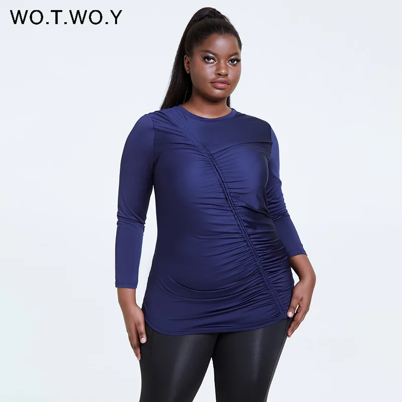 WOTWOY Quick-drying Plus Size Tops Women 2022 Summer Fitness Solid Elastic Fitness T-shirt Female Long Sleeves Drawstring Tee
WOTWOY Quick-drying Plus Size Tops Women 2022 Summer Fitness Solid Elastic Fitness T-shirt Female Long Sleeves Drawstring Tee