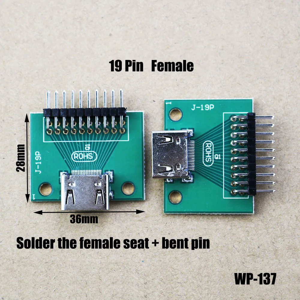 

1Pcs HDMI-Compatible A Type 19Pin PCB Board Bond Wires Seals Socket Connector Female Seat Test Female Seat gold-plated WP-137