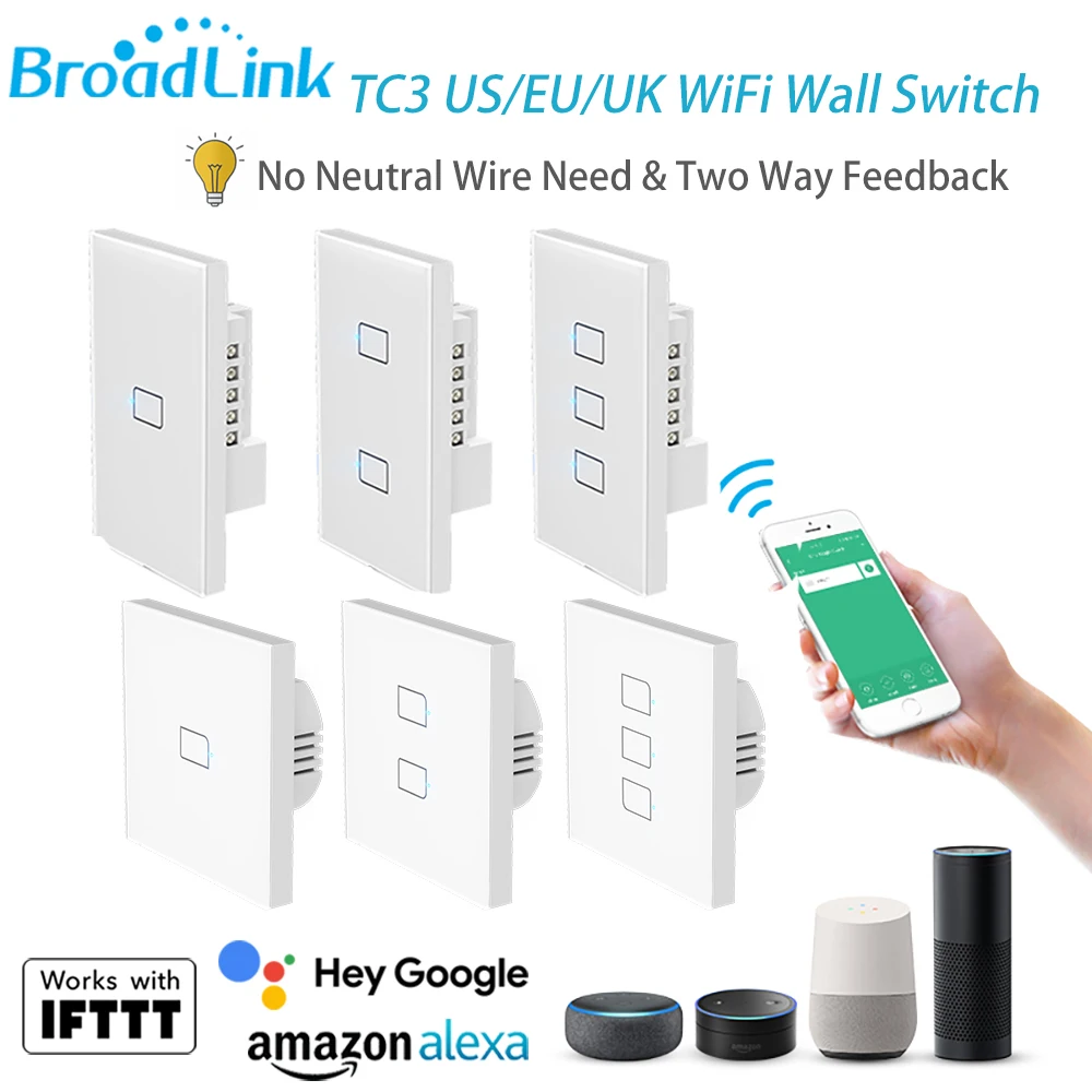 Умный выключатель Broadlink TC3, настенный выключатель с Wi-Fi, двухсторонотзывы зью, дистанционное управление, не требуется нейтральный режим, Alexa ...
Умный выключатель Broadlink TC3, настенный выключатель с Wi-Fi, двухсторонотзывы зью, дистанционное управление, не требуется нейтральный режим, Alexa ...