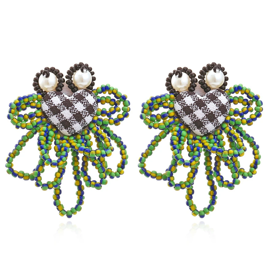Personality Handmade Beaded Flower Earrings Creativity Heart-shaped Flower Earrings
Personality Handmade Beaded Flower Earrings Creativity Heart-shaped Flower Earrings