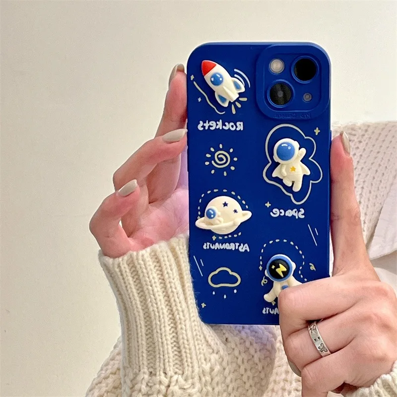 For IPhone 14 13 11 12 Pro Max Mini XS Max X XR 7 8 Plus SE2 Blue Cartoon 3D Space Astronaut Soft Silicone Moon Phone Case
For IPhone 14 13 11 12 Pro Max Mini XS Max X XR 7 8 Plus SE2 Blue Cartoon 3D Space Astronaut Soft Silicone Moon Phone Case